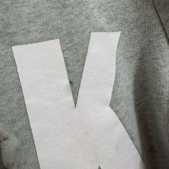 PINK Victorias Secret Heather Gray White Logo Zip Hoodie Medium Flawed - Picture 6 of 7